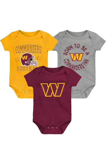 NFL Washington commanders 3-Pack body suit set/24 months