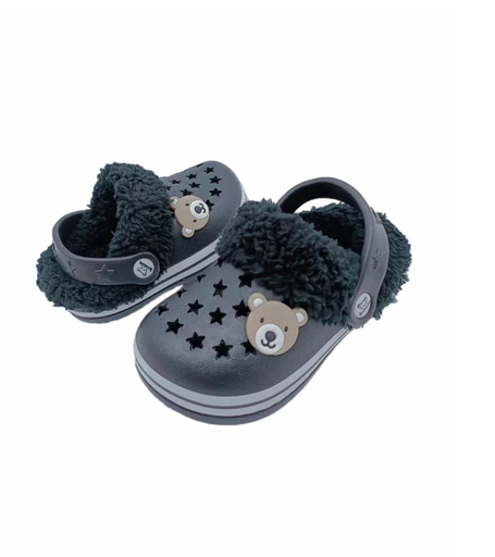 Koala baby faux fur clog in black. Size 21(12-18 months)